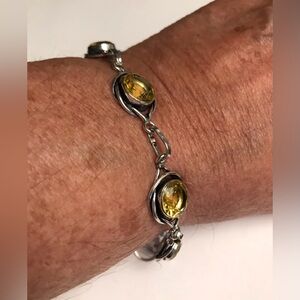 Citrine 925 Sterling Silver Bracelet